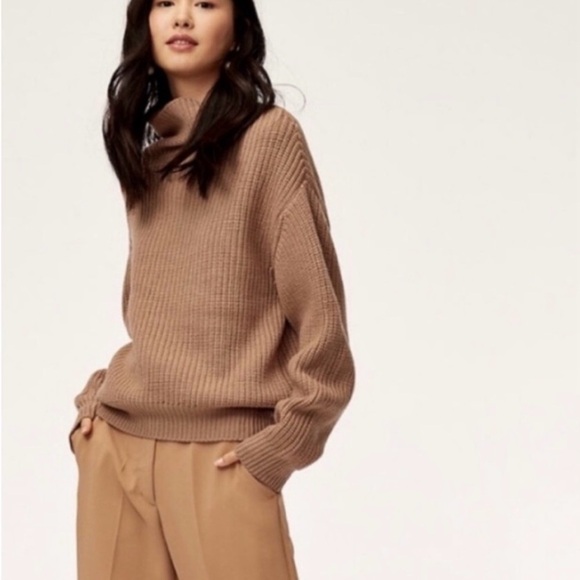 Wilfred Sweaters - 100% Merino Wool Aritzia Wilfred Montpellier Turtleneck Sweater Size XS Tan